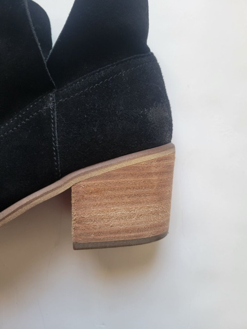 BP black suede ankle booties, crafted from soft black suede stacked block Sz 8 - Picture 3 of 7